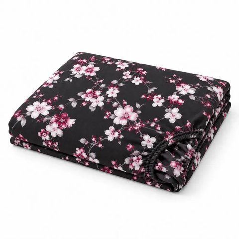 Простирадло на гумці 150&times;220&times;20 см PERYNKA Sakura Night з байки SE-2903108297-150-220 фото