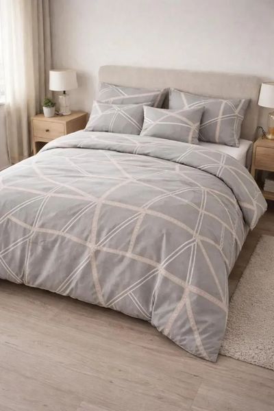 Простирадло на гумці 180&times;220&times;20 см PERYNKA з бязі Nord Grey SE-2903108129-180-220 фото