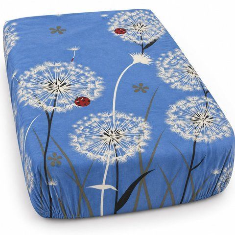 Простирадло на гумці 100&times;140&times;20 см PERYNKA з байки Blue Dandelion FS-FL-10014020-BLUEDANDELION фото